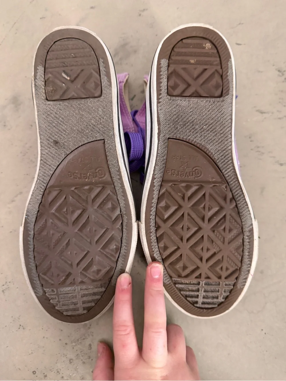 Converse Lavender Canvas High-Tops with Purple Laces